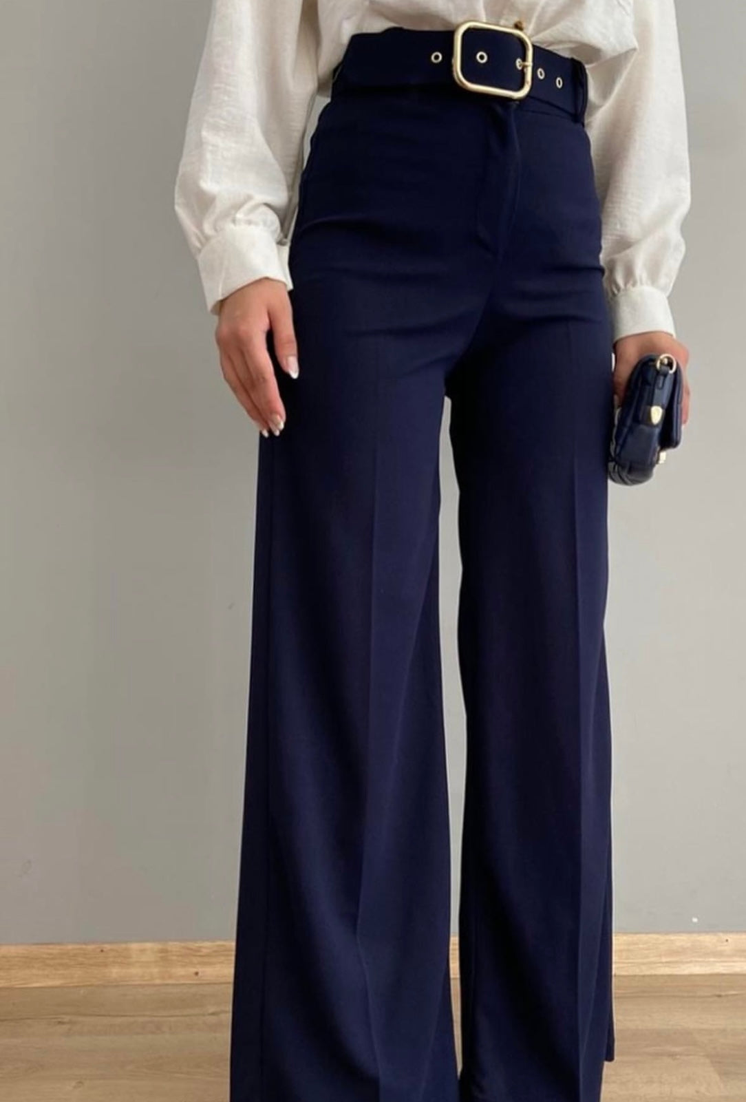 بنطلون عريض قماش كريب