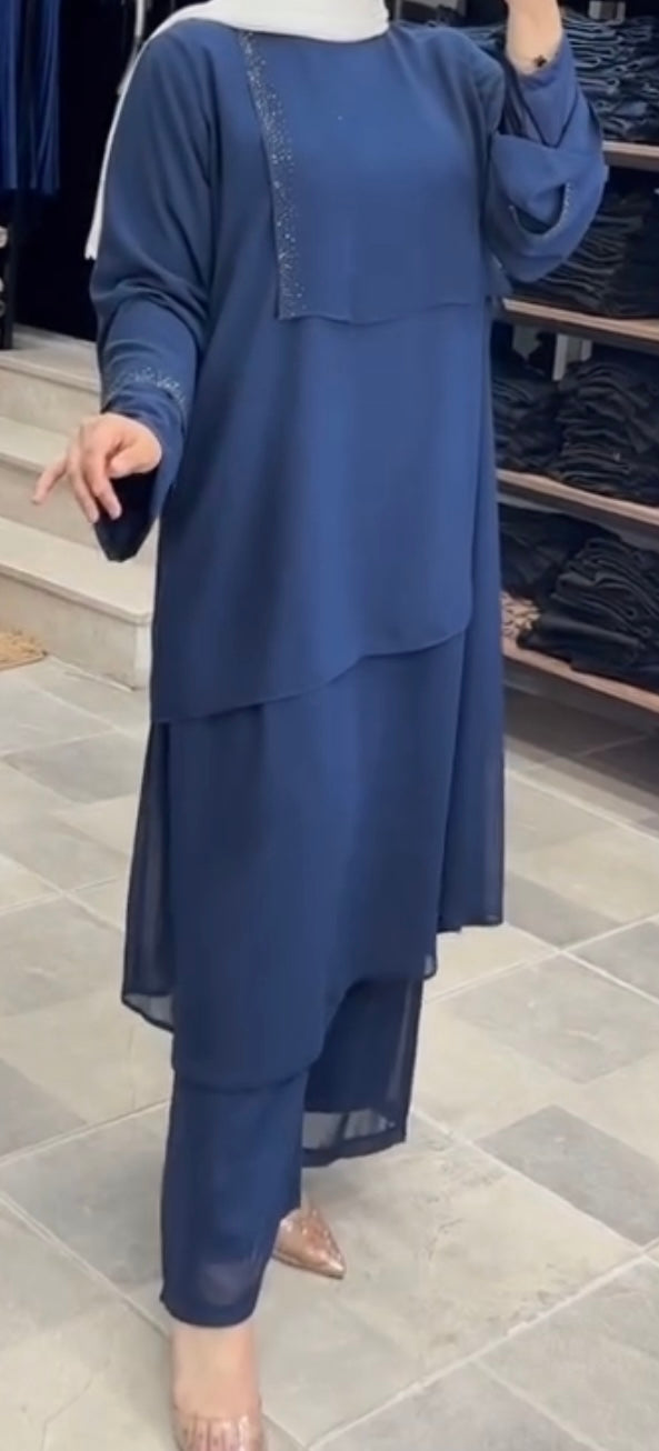 طقم شيفون قطعتين