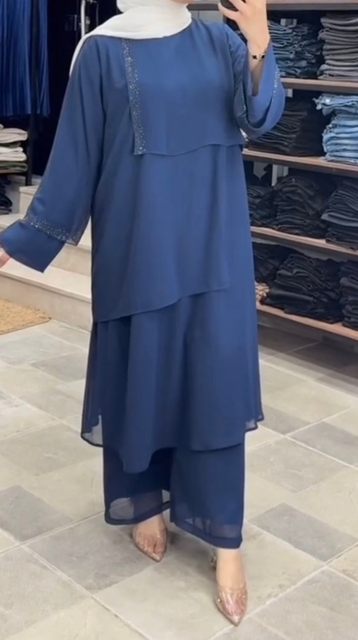 طقم شيفون قطعتين
