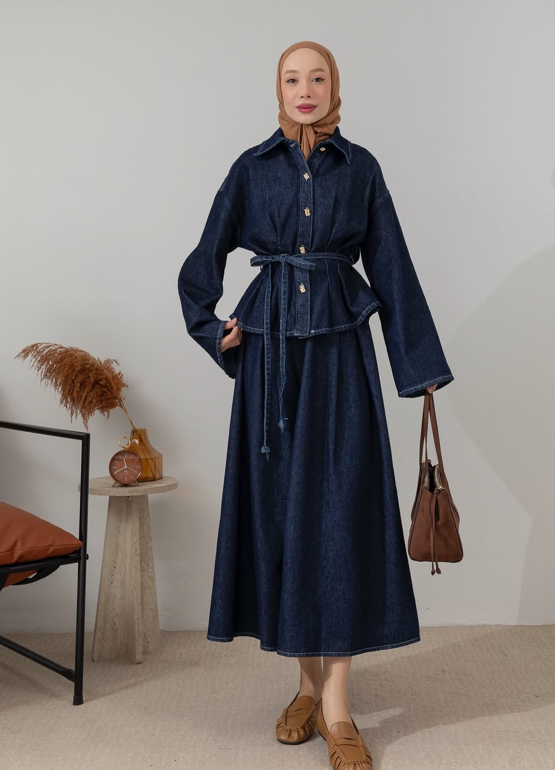 طقم جينز تنورة