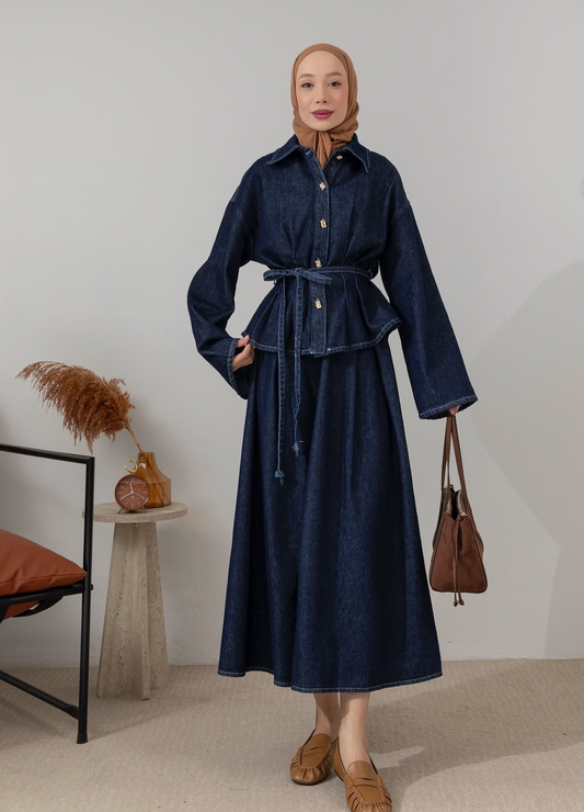 طقم جينز تنورة